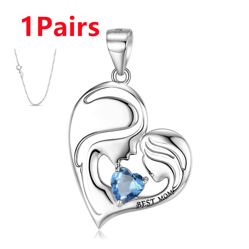 Halsband i 925 sterlingsilver med bästa mamma-motiv, mors dag-serien