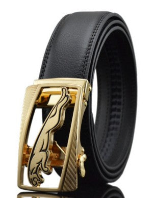 Men's Automatic Buckle Leather Belts - Effortless Sophistication