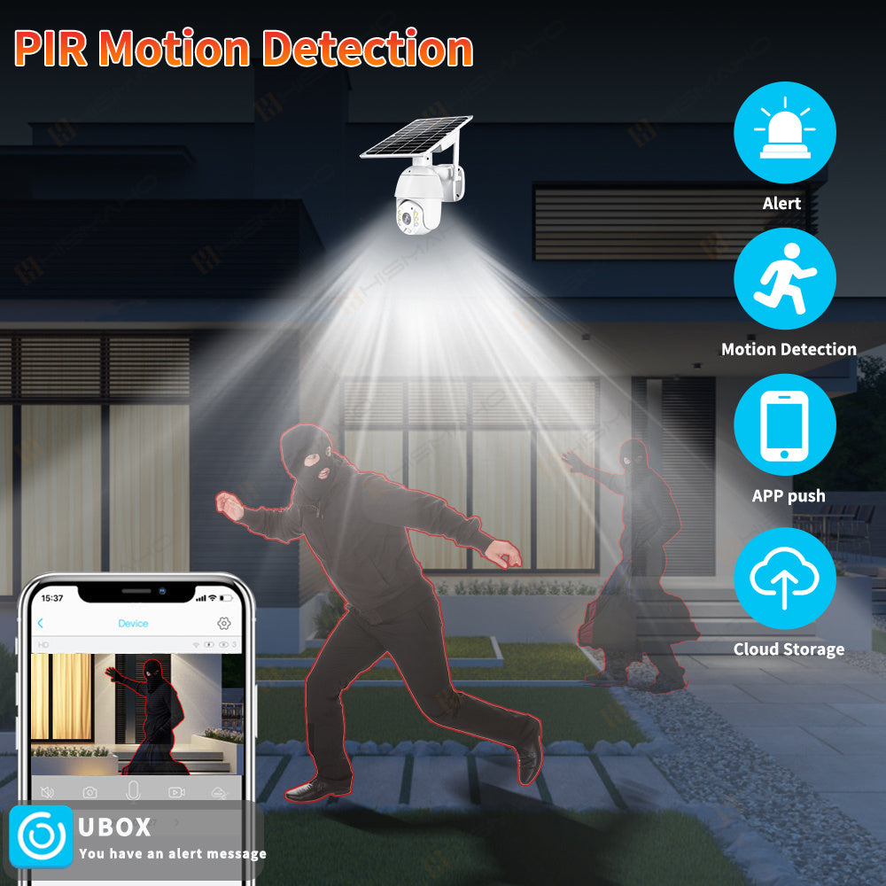 4G SIM-kortsäkerhetsskydd LTE-kamera 1080P IP WIFI Trådlös Smart Home CAM 8W Solpanel Batteri utomhus natt visuon