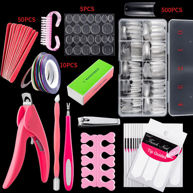 Professional French Nail Tips - 500 Pieces Acrylic Material | Classic French Manicure Collection