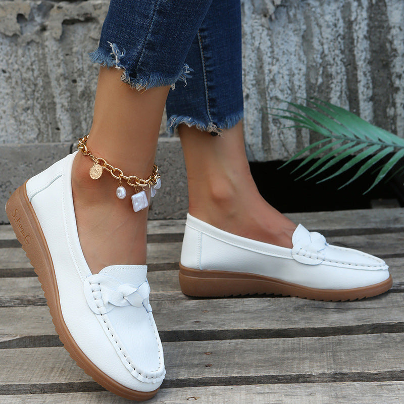 Dam Flats Shoes Weave Design Mjuka vårsommarskor