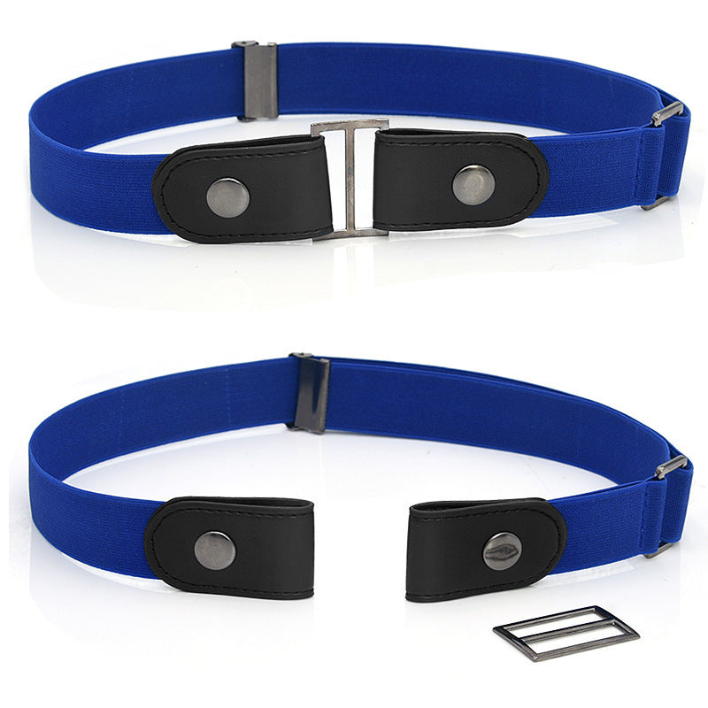 Men's Leather Slim Stretch Invisible Jeans Lazy Belt - Seamless Comfort