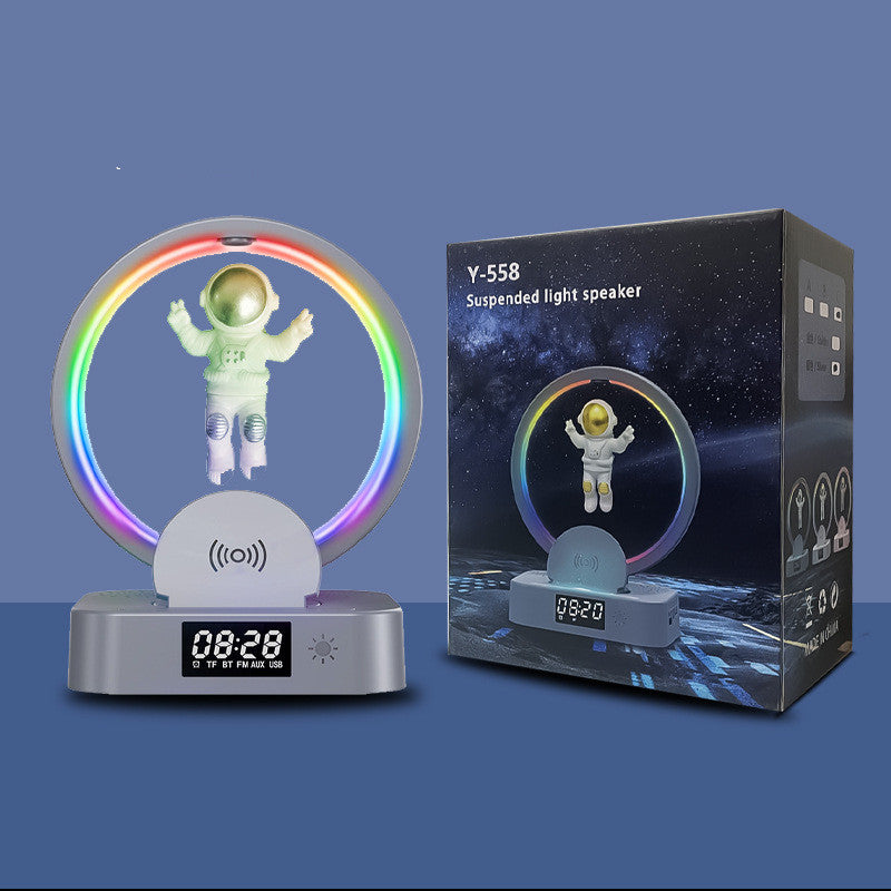 Magnetisk levitation Bluetooth-högtalare Astronaut Hem RGB Mini Radio TWS Ljudbox Utomhus trådlös subwoofer TF AUX USB