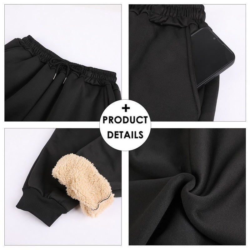 Höst Vinterbyxor Herr Dam Byxor Varm Fleece Dragsko Byxor M-5XL