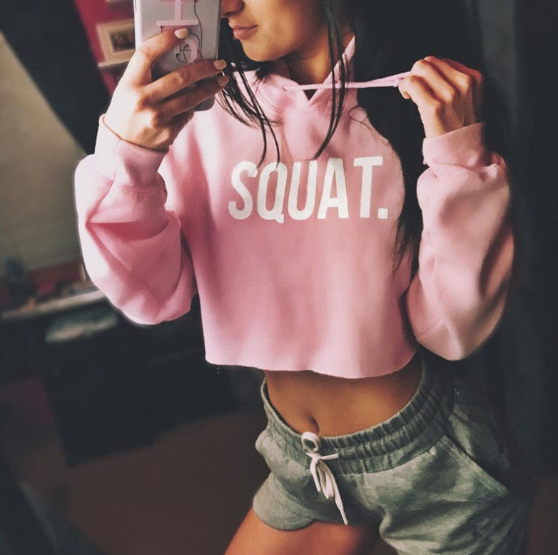 Women's Fashion Active Hoodies - Long Sleeve Crop Top