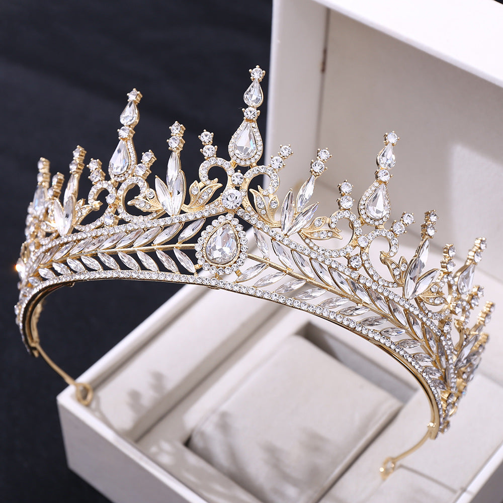 Bröllopshuvudbonader Hårbåge Set Crystal Baroque Large Crown