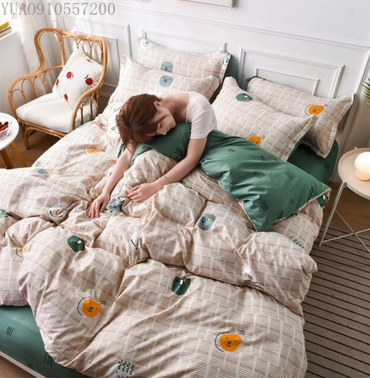 Literie lit imprimé quatre pièces Type de drap de lit en coton à l'aloès Type de drap de lit