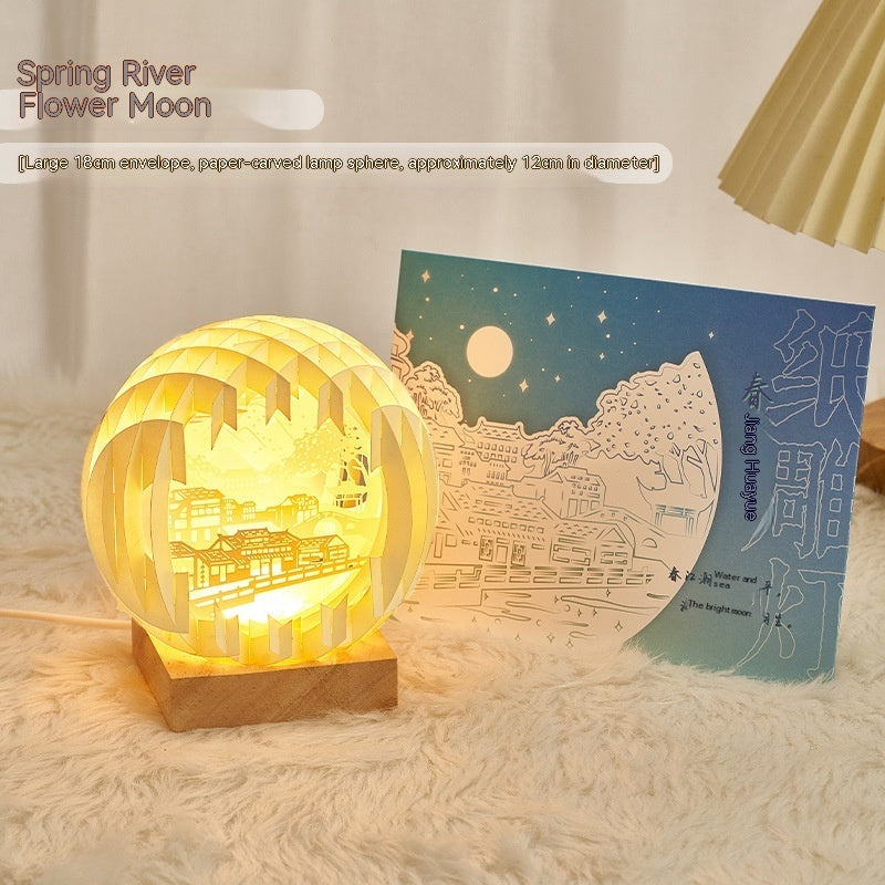 Sculpture sur papier, petite lampe de nuit créative en trois dimensions, décoration créative pour la maison