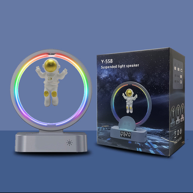 Magnetisk levitation Bluetooth-högtalare Astronaut Hem RGB Mini Radio TWS Ljudbox Utomhus trådlös subwoofer TF AUX USB