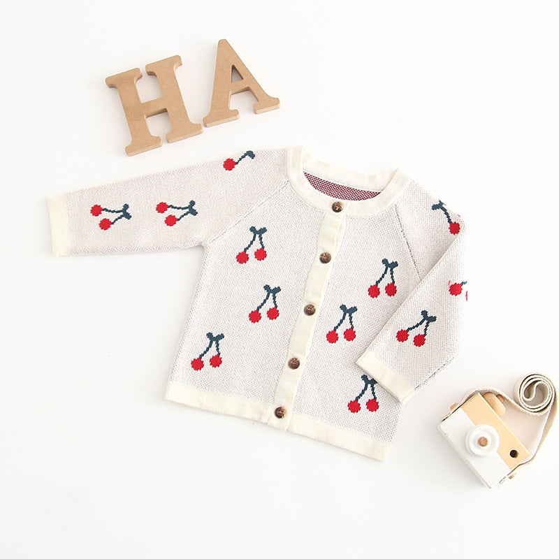 Veste cardigan cerise douce pour bébé