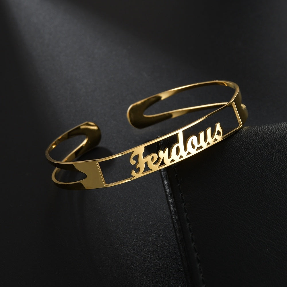 Electroplated English Alphabet Bracelet