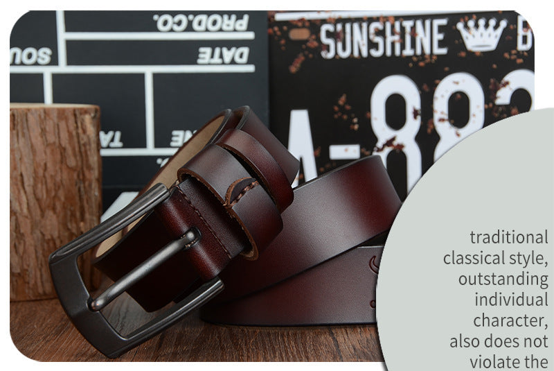 Dynamic Buckle Leather Belt - Kinetic Energy