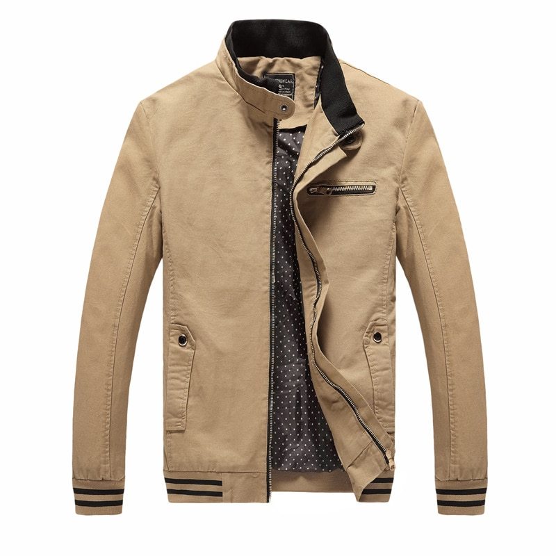 Spring Autumn Men Casual Jacket Coat Men's Fashion Washed 100% Pure Cotton Brand Clothing Jackets Man Coats