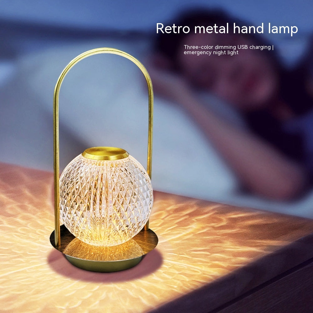 Lampe d'ambiance Portable en métal, lampe de chevet de chambre à coucher, décoration de maison