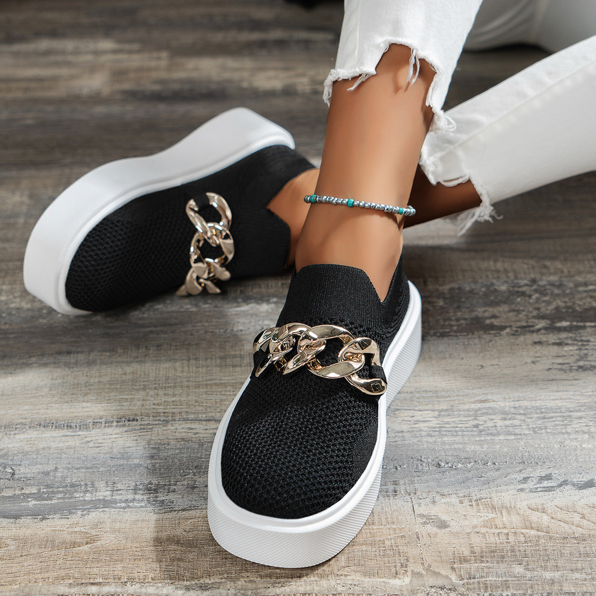 Chain Flats Skor Damer Andas Mesh Skor