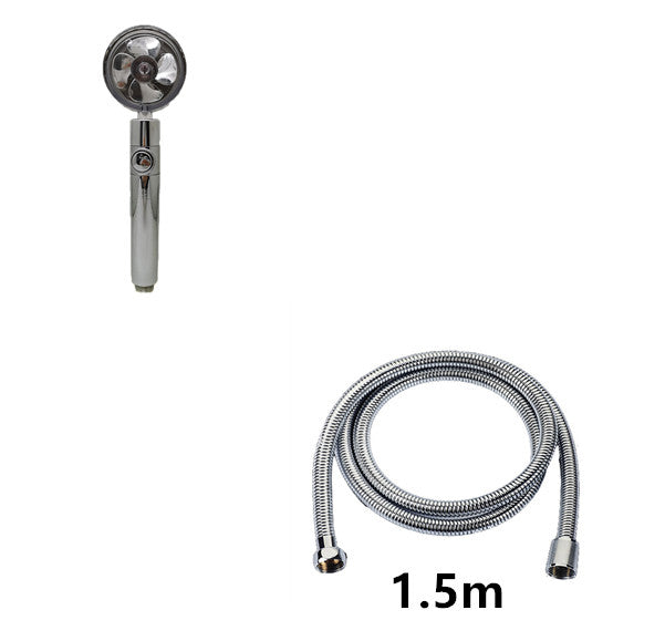 Pommeau de douche à hélice avec bouton d'arrêt et filtre en coton, buse de douche à main haute pression turbocompressée