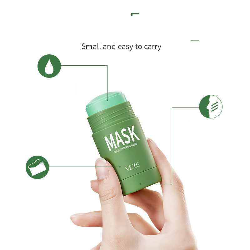 Solid Cleansing Mask Oljekontroll Krympa porer till pormaskar Rengörande grönt te Solid Mask Mud Aubergine Mud Mask