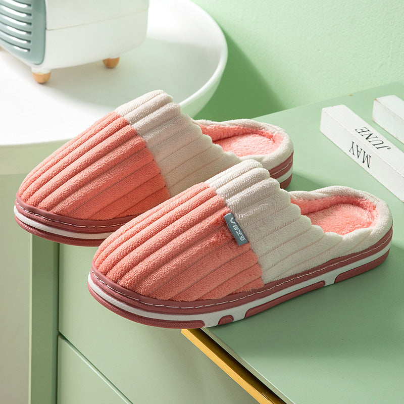 Unisex Winter Corduroy Slippers - Couples Bedroom Shoes - Winter Collection