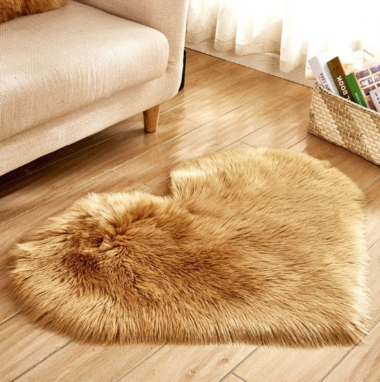 Tapis de sol en laine en forme de cœur, couleur Pure, couverture de matelas, coussin de canapé en peluche, salon, Table à thé, canapé, chambre à coucher