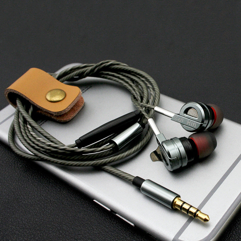 Ny dubbel rörlig spole HIFI ljud metall hörlurar, dubbelt horn, tung bas, mobiltelefon öronpropp, fabrik direktförsäljning