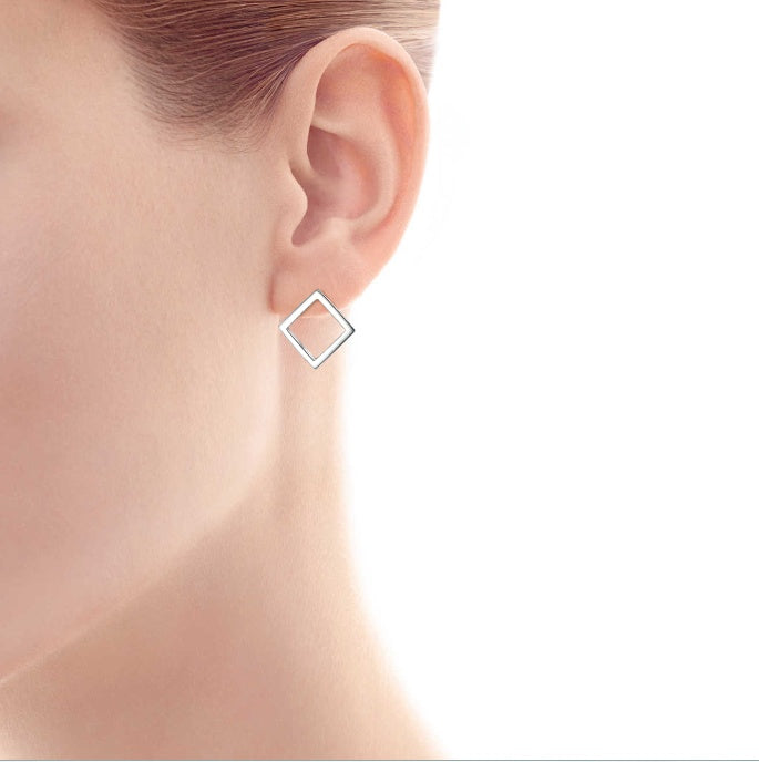 925 Sterling Silver Fyrkantiga Örhängen