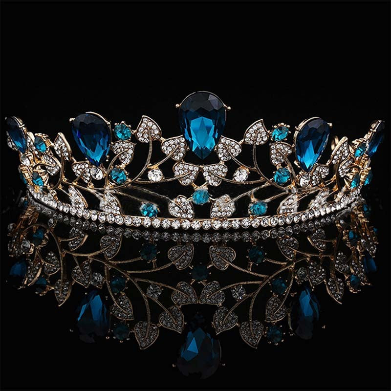 Golden Leaves Big Crown Bröllopsklänning Accessoarer