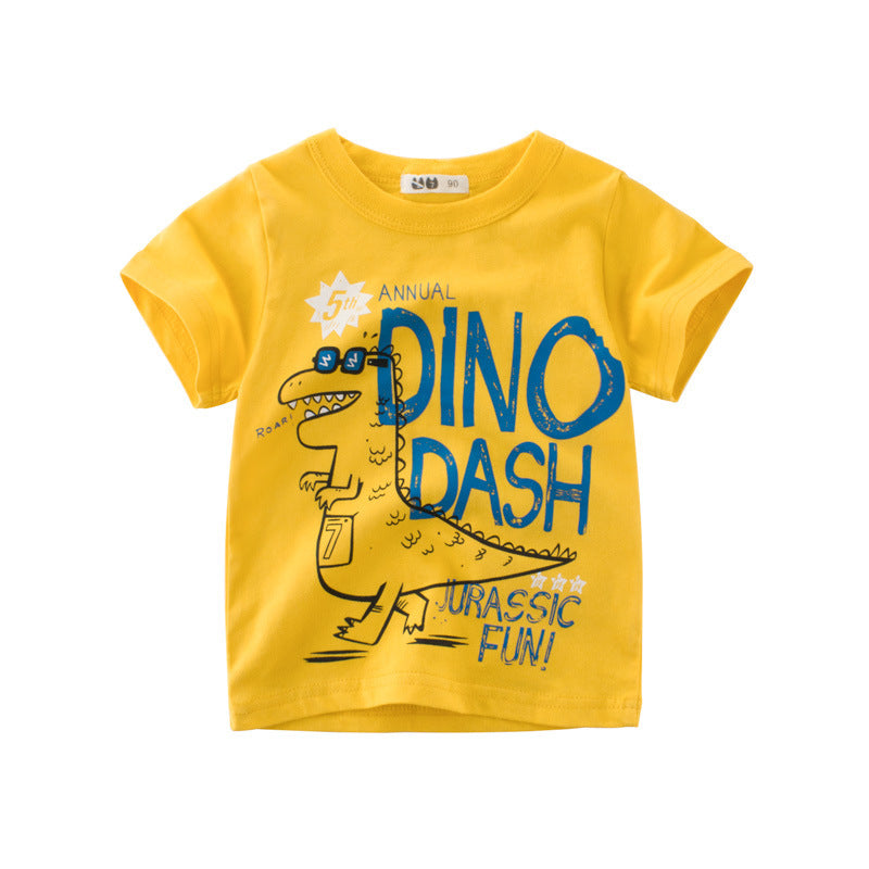 Korean Style Boys Summer T-Shirt - Short Sleeve Cotton Sweater for Kids