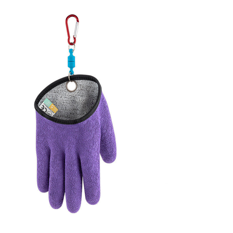 Fiskehandskar Anti-halk Skydda handen från punktering repor Fisherman Professional Catch Fish Latex Jakthandskar Vänster Höger