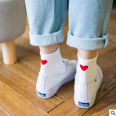 Damstrumpor höst och vinter bomull dam strumpor bomullsstrumpor love heart strumpor damstrumpor