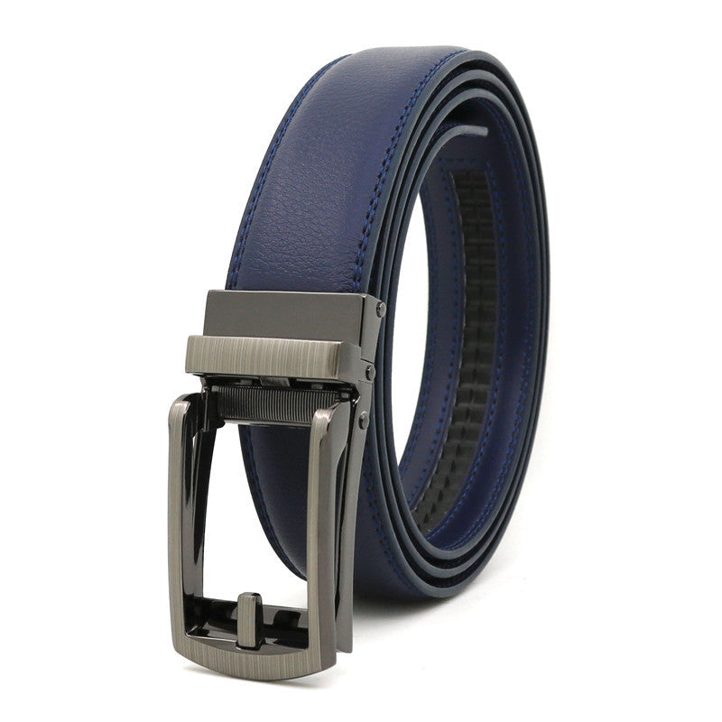 Men's Fake Needle Automatic Buckle Cowhide Belt - Detailed Sophistication