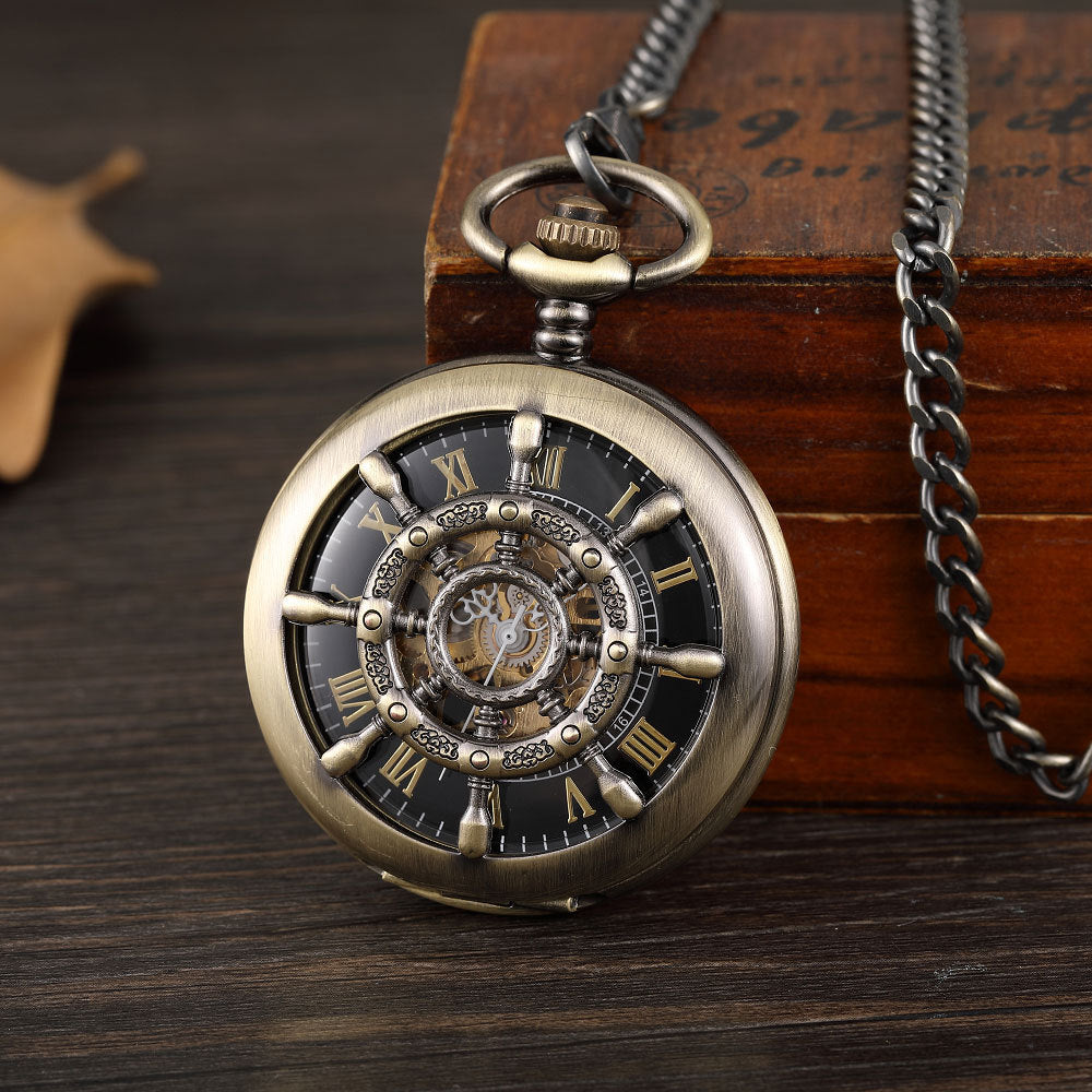 Round Carved Digital Lace Mechanical Pocket Watch - Intricate Traditional Modern Elegant Precise Fine Watchmaking