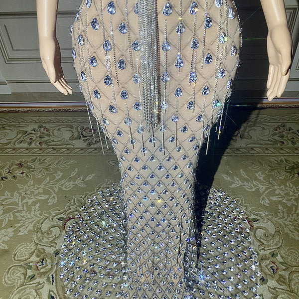 Elegant Fishtail Gown - No Back Design