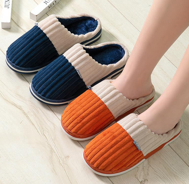 Unisex Winter Corduroy Slippers - Couples Bedroom Shoes - Winter Collection
