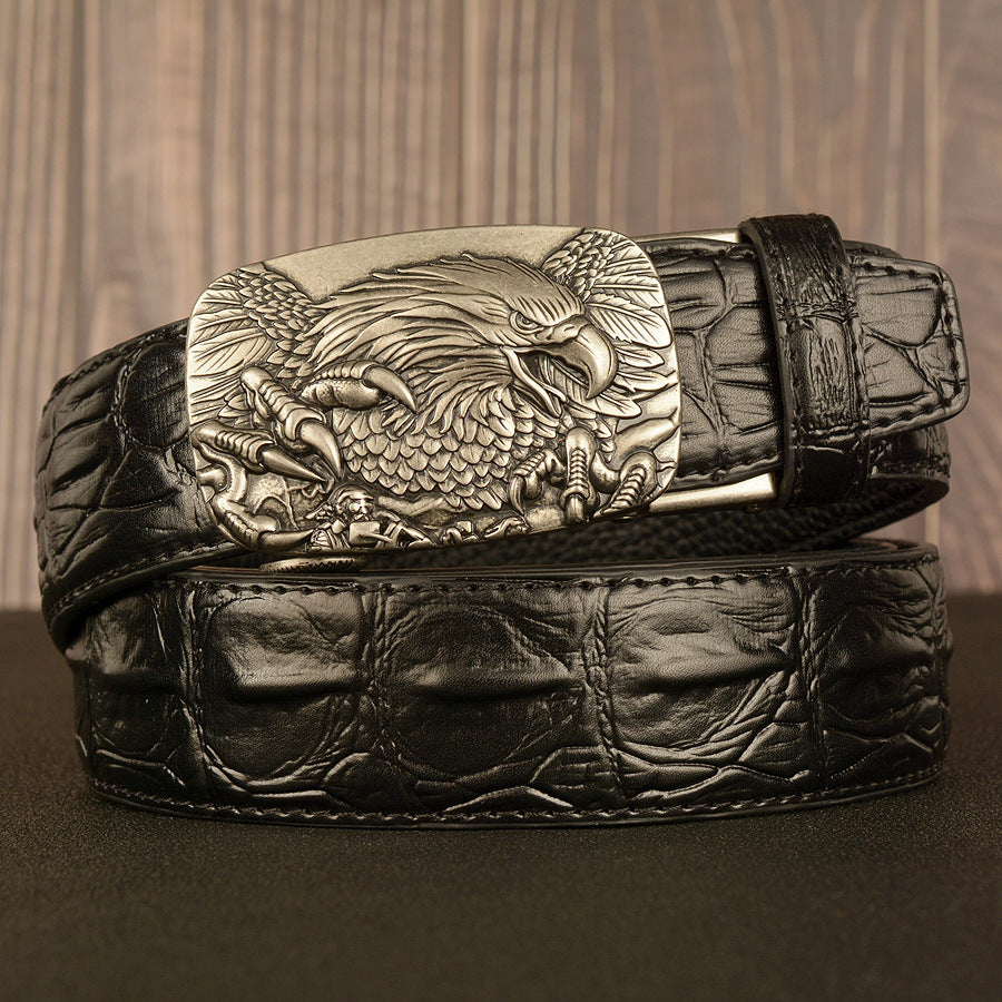 Double cuir pour hommes avec boucle de ceinture automatique