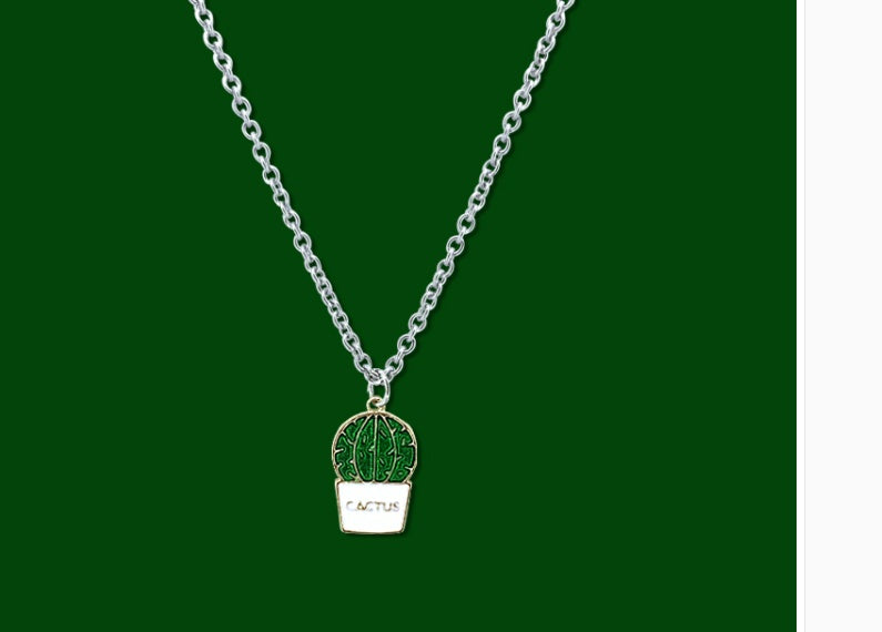 Collier Cactus Plante Accessoires Mode Homme Hip Hop Mignon