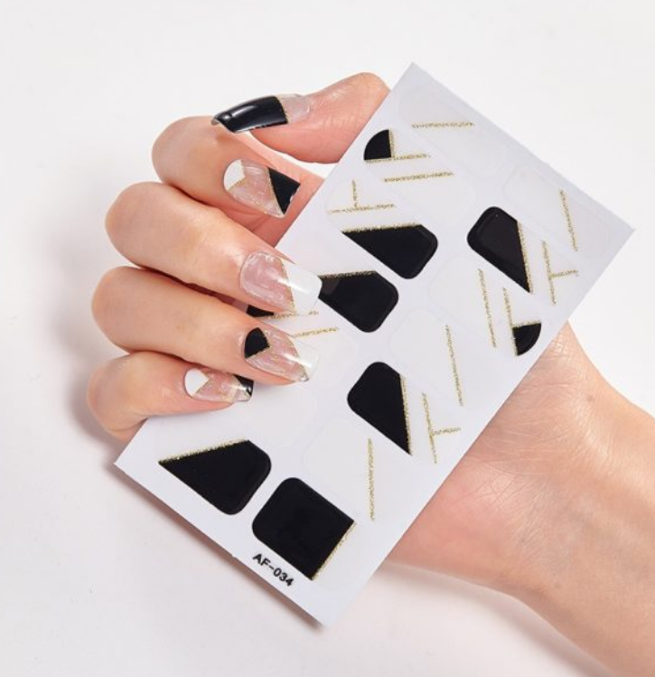 Full Coverage Nail Stickers - 40+ Designs - 24 Month Shelf Life - Nail Polish Glue Included - XAF01-XAF40 Collection