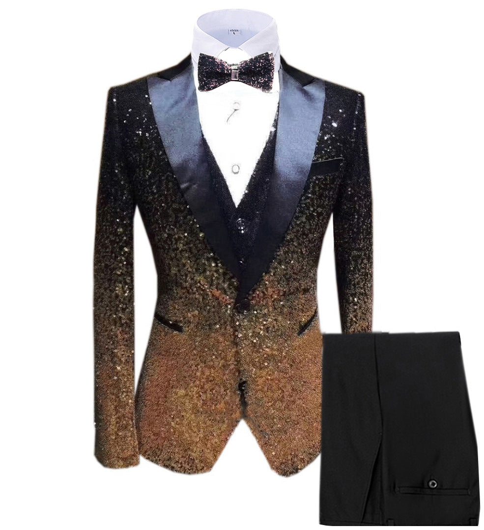Ensemble trois pièces de costume à paillettes pour hommes