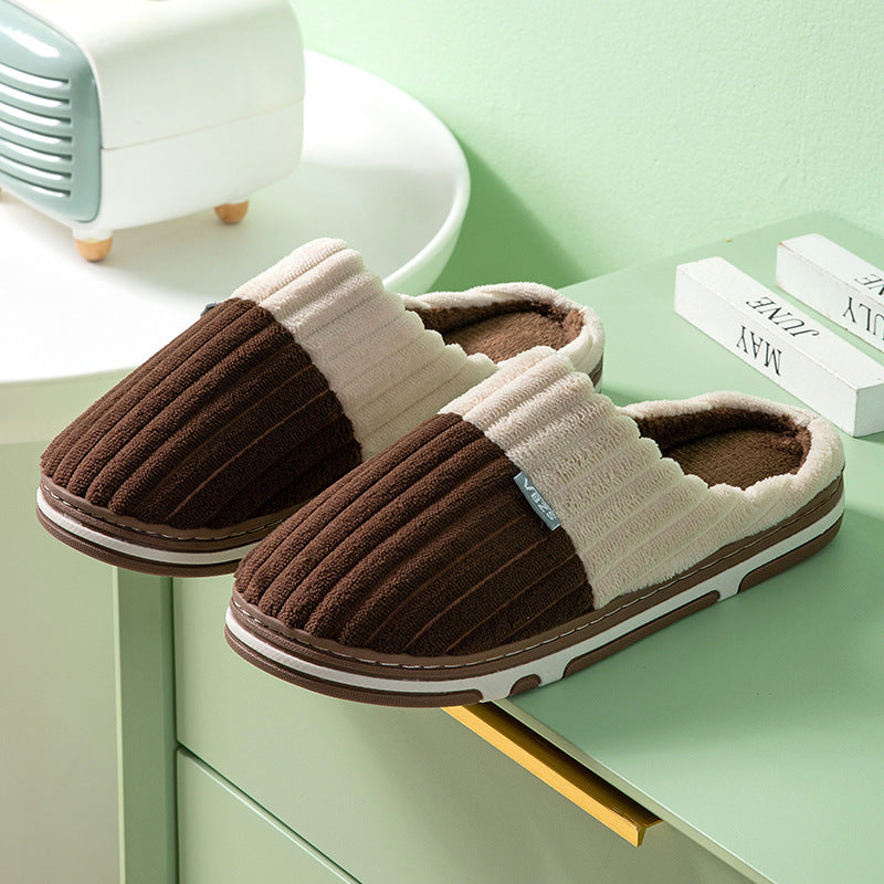 Unisex Winter Corduroy Slippers - Couples Bedroom Shoes - Winter Collection