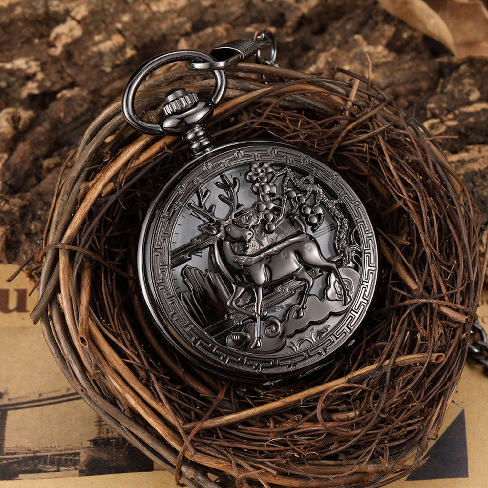 Flip Mechanical Pocket Retro Necklace Watch - Nostalgic Modern Sleek Elegant Versatile Sophisticated Exquisite