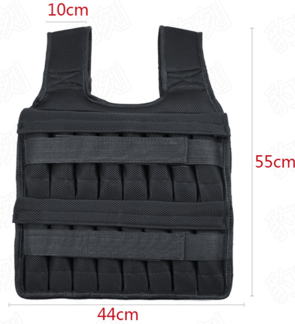 Professional Running Sport Weight Vest - Breathable Mesh Construction (15kg/35kg Capacity, Black)
