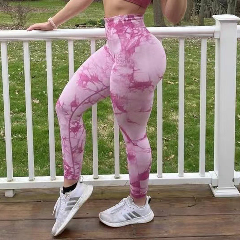 Tie Dye Leggings Women Fitness Yoga Pants Seamless Push Up Workout Tights Gym Sports Legging - Colorful Energy