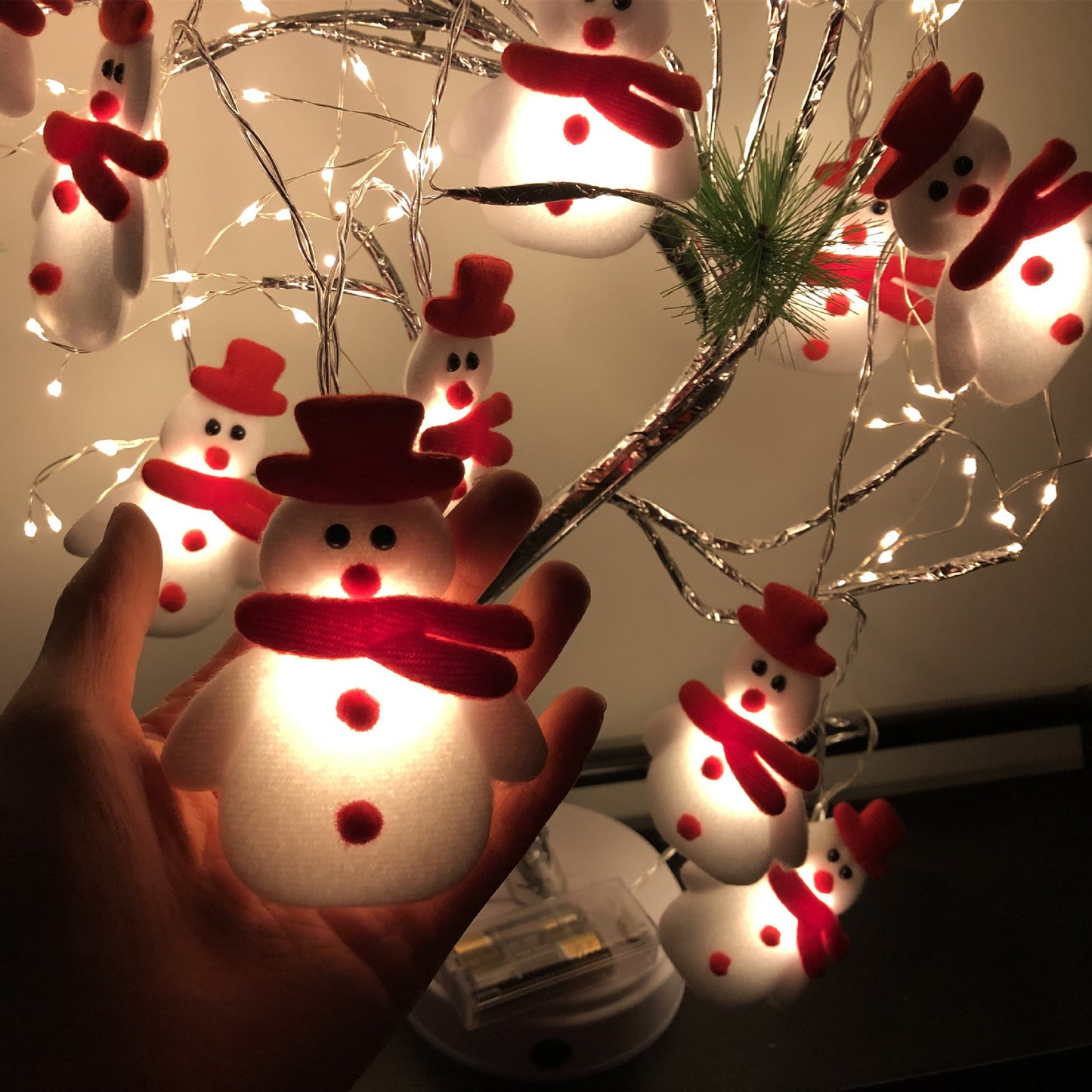 Guirlande lumineuse LED bonhomme de neige, décoration de noël, lumières féeriques, décoration pour la maison, ornement de noël, nouvel an