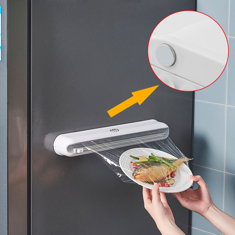 Cling Film Suction Cup Wall Mounted Box Kitchen Adjustable Storage Barrier