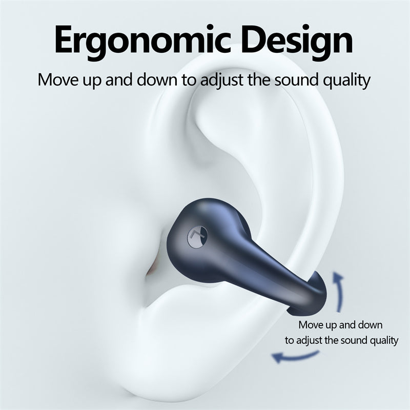 Bone Conduction Hörlurar TWS Öronsnäckor Öronklämma Bluetooth 5.3 Touch trådlös hörlurar In-Ear Bass HIFI Sports Headset