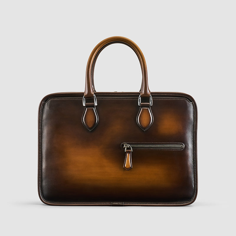 Handgnuggad vintage affärsväska