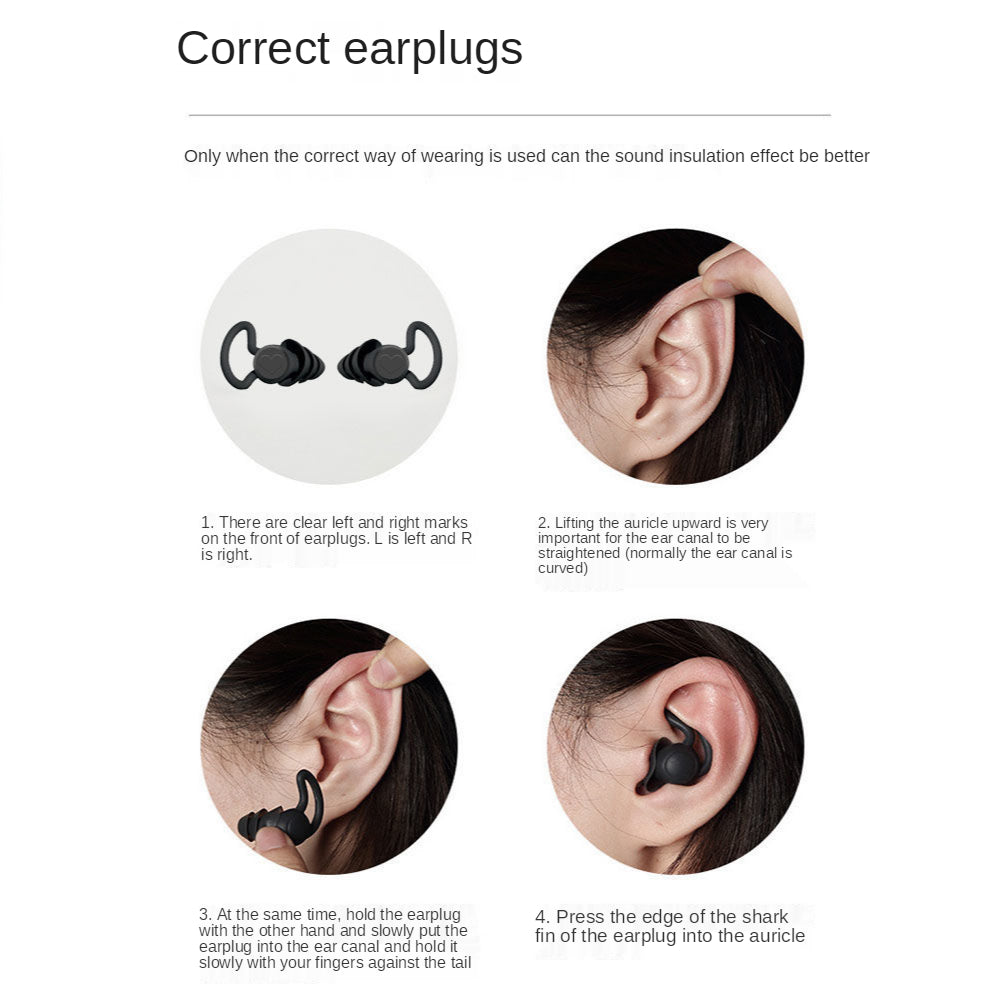 Bullerreducerande öronproppar i silikon Anti-noise Sleep Mute Special ljudisolering