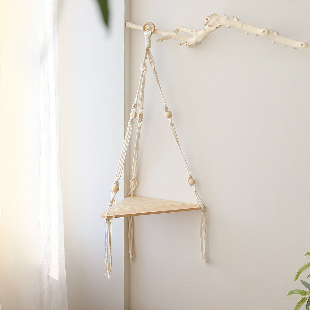 Étagères en macramé pour plante de chambre à coucher, décoration de maison Boho Chr