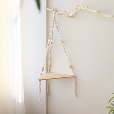 Étagères en macramé pour plante de chambre à coucher, décoration de maison Boho Chr