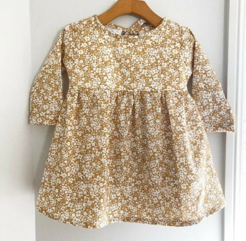 Nouveauté bébé filles robe mignon à fleurs à manches longues