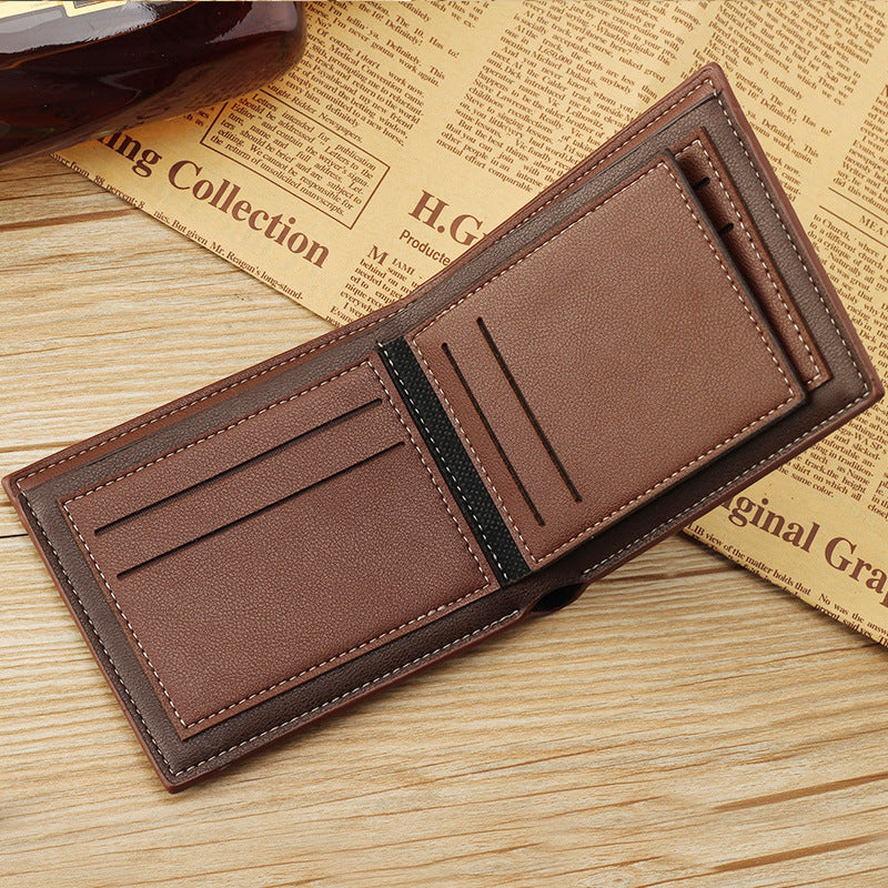 Portefeuille court pour hommes, portefeuille brillant